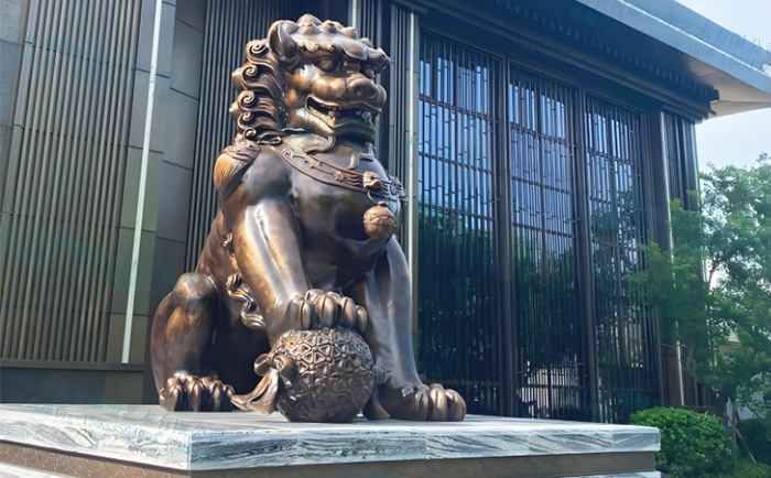 定制銅天安門(mén)獅子雕塑,致敬中華文化