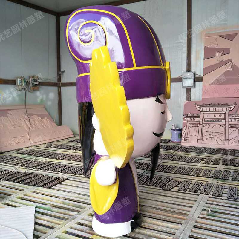 玻璃鋼諸葛亮，卡通諸葛亮雕塑