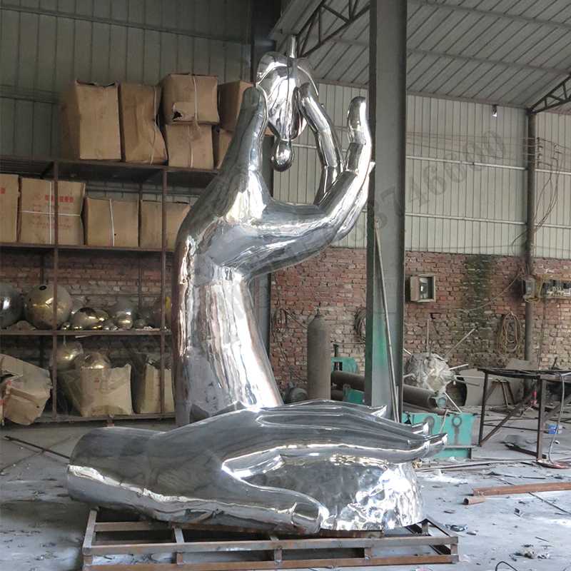 環保不銹鋼雕塑，不銹鋼水滴雕塑，環保主題景觀雕塑